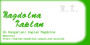 magdolna kaplan business card